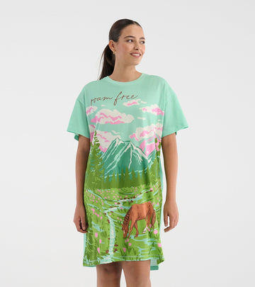Little Blue House Roam Free Watercolour Women’s Sleepshirt